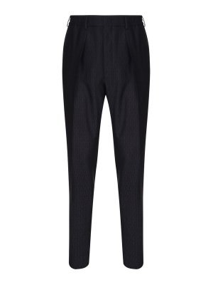 FENDI: casual trousers - Straight-fit pants elastic jacquard stripes