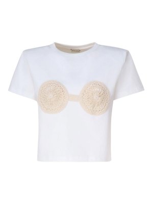 MAGDA BUTRYM: t-shirts - T-Shirt With Crochet Detail