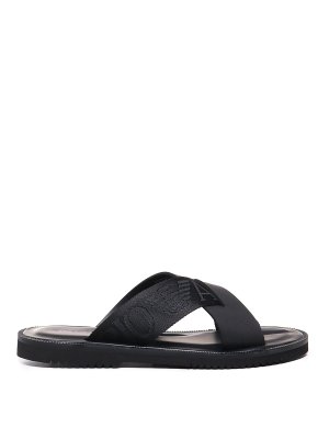 EMPORIO ARMANI: flip flops - Leather Flip Flops