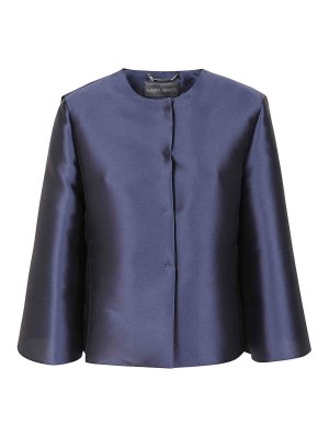 ジャケット FABIANA FILIPPI Women Jackets GCD273W240 D5355131 Blue Fabiana Filippi Cotton and Linen Wrap Jacket in Blue Denim