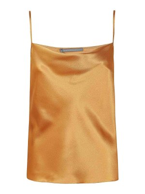 ALBERTA FERRETTI: Tops & Tank tops - Beige silk blend satin top