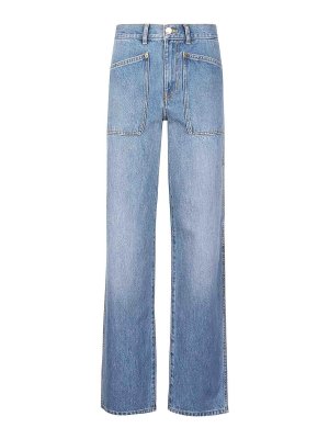 Rotate Birger Christensen Washed Twill Wide Jeans