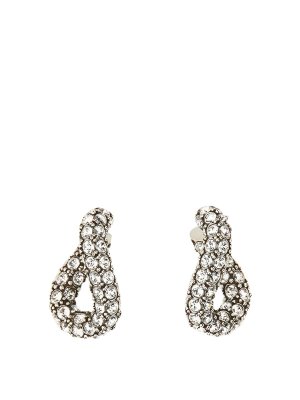 Alessandra Rich Metal Bow Earrings - Silver | FABA3257J00240001