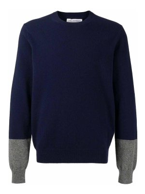 COMME DES GARCONS: Strickpullover mit Rundhalsausschnitt - Rundhalspullover - Grau