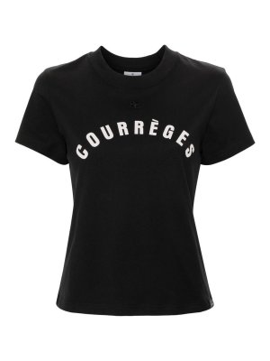 Courreges: T-shirts - T-Shirt - Noir
