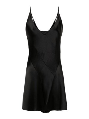 Maison Margiela: short dresses - Four-stitch logo satin dress