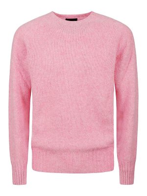 HOWLIN: Strickpullover mit Rundhalsausschnitt - Rundhalspullover - Rosa
