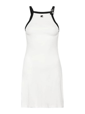 Courreges: knee length dresses - Contrast Stich Dress
