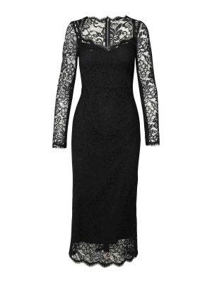 DOLCE & GABBANA: knee length dresses - Black polyamide dress