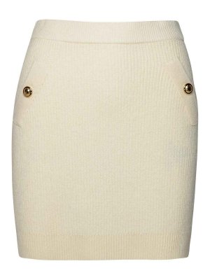 MICHAEL KORS: mini skirts - Ivory cashmere blend miniskirt