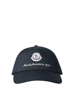 MONCLER: hats & caps - Black cotton hat