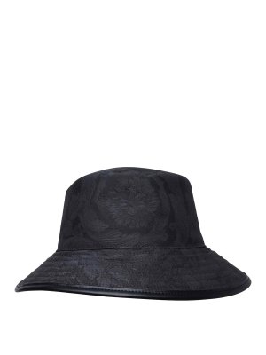 VERSACE: hats & caps - Black cotton hat