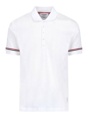 THOM BROWNE: polo - Polo dettagli tricolore