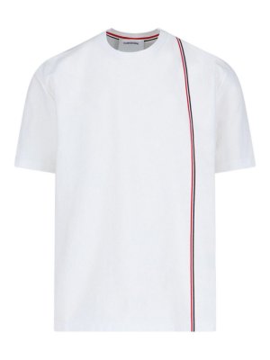Thom Browne Rwb stripe cotton t-shirt - Dark Blue