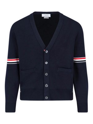 THOM BROWNE: Cardigans - Cardigan - Bleu