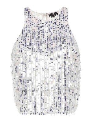 ELISABETTA FRANCHI: Tops & Débardeurs - Top - Argent