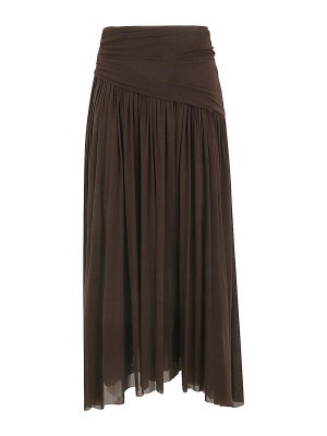 スカート VERSACE SS23 'Orchid Versace skirt (10087421A06392 5B100) Versace Orchid Print Pleated Crepe De Chine Midi Skirt