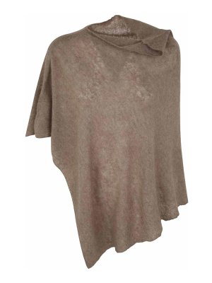 MIRROR IN THE SKY: sciarpe e foulard - Poncho aperto in maglia melange