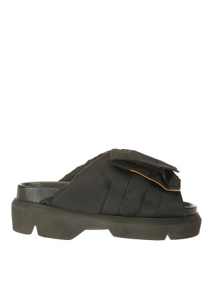 ◆MONCLER◆ カーフスキン ビーチサンダル モンクレール MONCLER LILO （NERO） -ファッション通販 FASHION