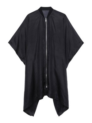 RICK OWENS: short coats - Zip-Front Silk Coat