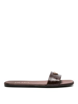 PRADA: flip flops - Embossed sliders