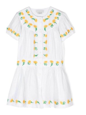 Stella McCartney Kids: Vestidos media pierna - Vestido Midi - Blanco