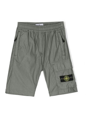 Stone Island Junior: Hosen Shorts - Shorts - Grün