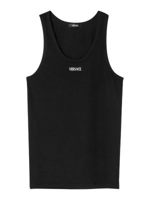 VERSACE: t-shirts - Logo Embroidery T-Shirt