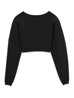 SAINT LAURENT: crew necks - Cropped Sweater