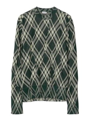 BURBERRY: Pull col rond - Pull Col Rond - Vert Foncé