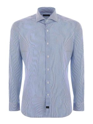 Tシャツ・カットソー GIORGIO ARMANI FANTASY SHIRT (8WGCCZ98.T04WH FBUL FANTASY) Giorgio Armani Fantasy Shirt - Blue - Men | 8WGCCZ98T04WHFBUL