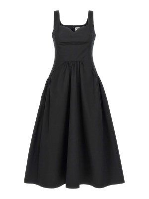 ALEXANDER MCQUEEN: knee length dresses - Heart Neckline Midi Dress