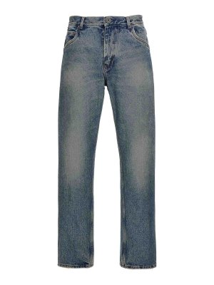 Balmain: Jeans à jambe droite - Jean Droit - Bleu Clair