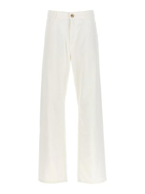 ETRO: straight leg jeans - Baggy Chevron Jeans