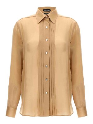 TOM FORD: shirts - Pleated Plastron Shirt