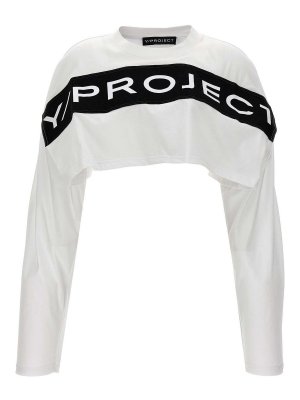 Y/PROJECT: t-shirts - Logo Cropped T-Shirt
