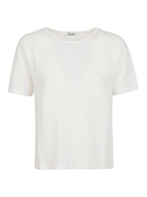 Majestic Filatures Striped Linen Blend Boat-Neck T-Shirt