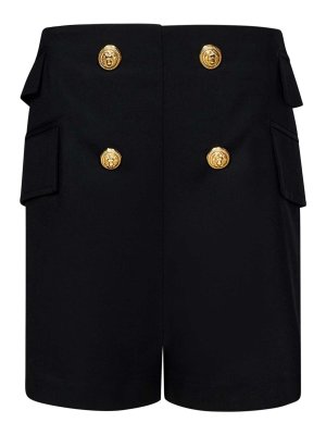 Balmain: トラウザーショーツ - ショートパンツ - 黒