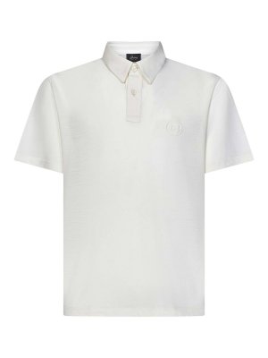BRIONI: polo - Polo Bianco Panna In Lana Tecnica