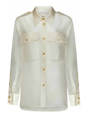 Ami Paris Mandarin Collar Shirt - White - Women