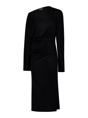KHAITE: evening dresses - Long Black Viscose Jersey Dress