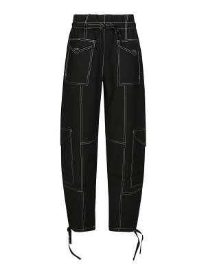 パンツ PALM ANGELS 'Logo Tape' pants Black PWHG021F24KNI0011010 Palm Angels Tape Pants logo - Black - Women
