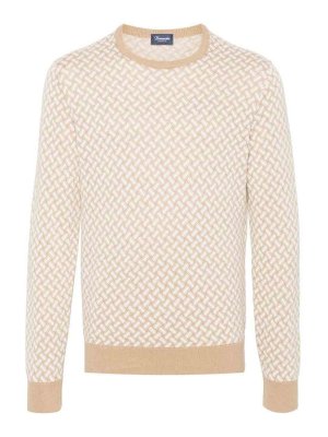 DRUMOHR: Strickpullover mit Rundhalsausschnitt - Rundhalspullover - Beige