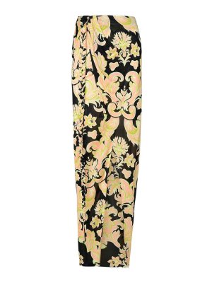 ETRO: Knee length skirts & Midi - Sarong Black Viscose Skirt