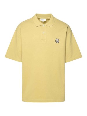 MAISON KITSUNÉ: polo shirts - Khaki Cotton Polo Shirt