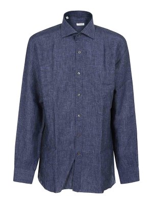 Tシャツ・カットソー GIORGIO ARMANI FANTASY SHIRT (8WGCCZ98.T04WH FBUL FANTASY) Giorgio Armani Fantasy Shirt - Blue - Men | 8WGCCZ98T04WHFBUL