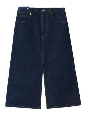 BURBERRY: Knee length skirts & Midi - Denim midi skirt