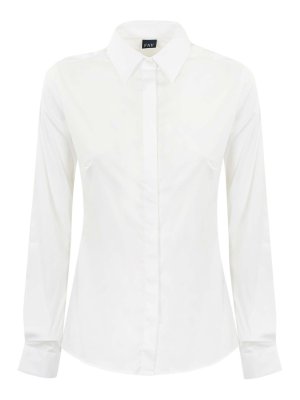 FAY: shirts - Poplin Shirt With Italian Collar
