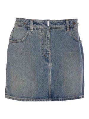 スカート BALENCIAGA Woman Skirt Denim 773784TDW15 4209 Balenciaga Lace-Up Denim Midi Skirt - Bergdorf Goodman