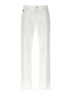 DOLCE & GABBANA: Jeans à jambe droite - Jean Droit - Blanc